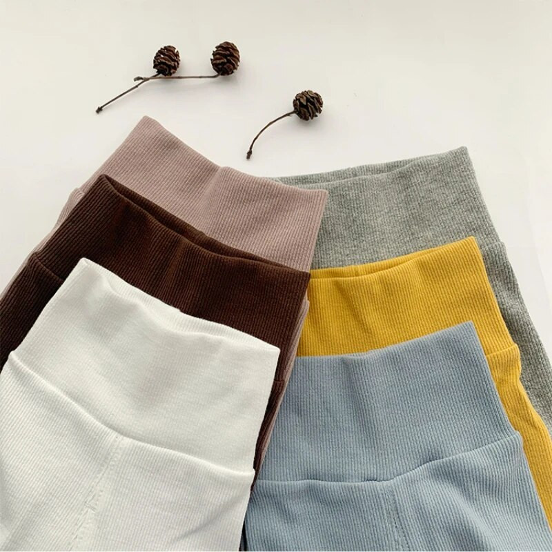 Kislányok Fiúk Magas derekú Nadrág Őszi Téli Csecsemő Kényelmes Masszív Leggings Gyerekek Hosszú nadrágok Gyerek nadrágok 0-3T