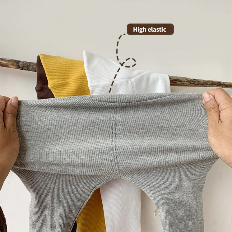 Kislányok Fiúk Magas derekú Nadrág Őszi Téli Csecsemő Kényelmes Masszív Leggings Gyerekek Hosszú nadrágok Gyerek nadrágok 0-3T