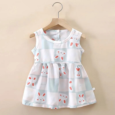 Nyári kislány ruha Baby Girl Print ruha ruha Légáteresztő puha hercegnő Születésnapi Ünnep Ajándék Ruha Kislánynak