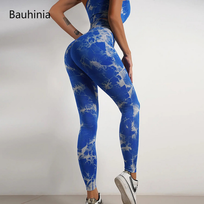 Bauhinia Seamless Yoga Set Дамско облекло за фитнес Спортни костюми Клинове с висока талия Спортен сутиен Фитнес шорти Комплект за тренировка