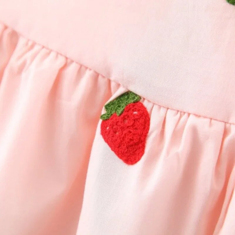 Mazuļu kleita Jauki vasaras zīdaiņu meiteņu apģērbi ķiršu zemeņu augļu apdruka bez piedurknēm kokvilnas modes kleitas mazuļiem 0-3 g.