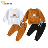 ma&baby 0-3G Halovīni Toddler Zīdaiņi Zēni Zēni Drēbju komplekti Garām piedurknēm Burtu Topi Bikses Ikdienas apģērbs Kostīmi