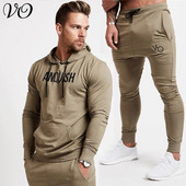 Ανδρικό κοστούμι γυμναστικής Jogger Φούτερ Αθλητικά Βαμβακερά Streetwear Casual Ανδρικά ρούχα Πουλόβερ Φούτερ και παντελόνι Σετ 2 τεμαχίων