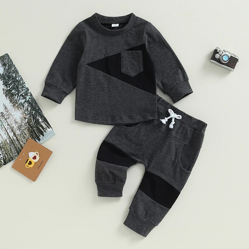 ma&baby 0-3Y Kisgyermek csecsemő újszülött kisfiú ruhakészletek alkalmi őszi ruhák hosszú ujjú felsők nadrágok tavaszi ruhák