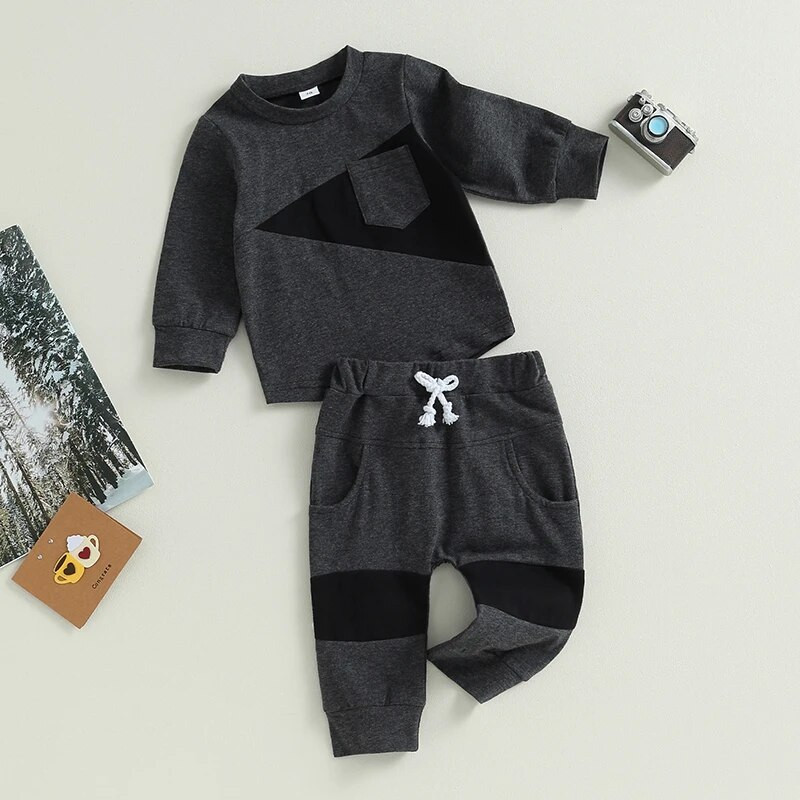 ma&baby 0-3Y Kisgyermek csecsemő újszülött kisfiú ruhakészletek alkalmi őszi ruhák hosszú ujjú felsők nadrágok tavaszi ruhák