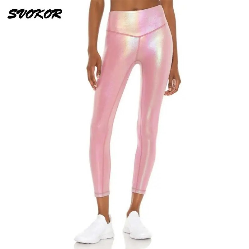 SVOKOR 2db Sportruha Fitness Fényes Sportruházat Női Tornatermi Szettek Edző Jóga Szett Szexi Sportmelltartó Stretch Leggings Tréningruha