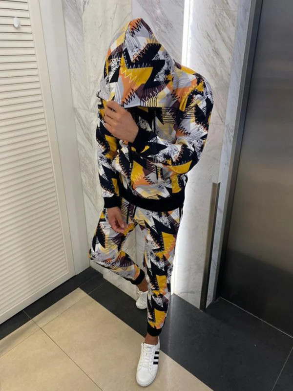 Új férfi alkalmi szettek Új márka futóruha, cipzáras kapucnis kabát + nadrág 2 db férfi sportruházat szett Sport férfi öltöny