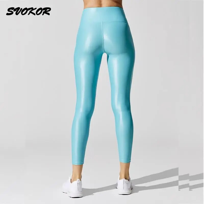SVOKOR Σετ Γιόγκα Γυναικεία Αθλητικά Φωτεινά Σετ Γυμναστηρίου Προπόνηση 2τμχ Αθλητική Στολή Γυμναστική Στολή Αθλητικό Σουτιέν Γυαλιστερό κολάν Γυναικείο κοστούμι