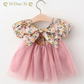 2022. gada kleita meitenēm 1. dzimšanas dienas vasaras kleita 1 gadam. Apģērbs ar īsām piedurknēm jaundzimušo ballīšu apģērbs Princese