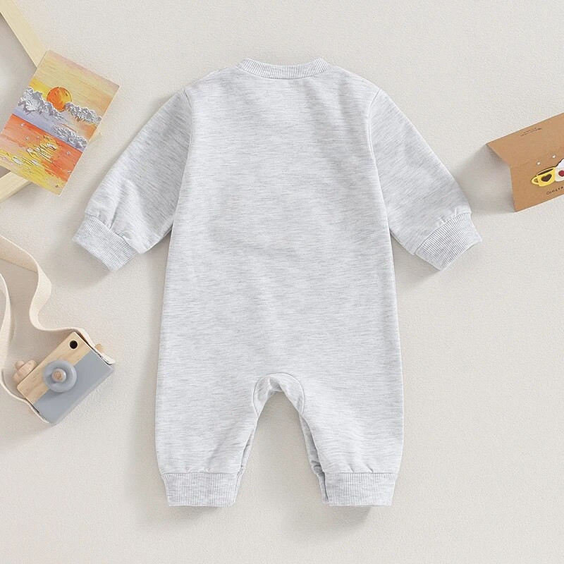 ma&baby 0-24M újszülött csecsemő baba lány fiú jumpsuit őszi tavasz betűs hímzés nadrág hosszú ujjú kisgyermek ruházat