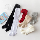 Βρεφικό καλσόν για κορίτσια Μονόχρωμο Βαμβακερό πλεκτό Βρεφικό καλσόν Νεογέννητο Φθινόπωρο Χειμώνας Παιδικά Κολάν Παιδικά Ρούχα 0-2Y