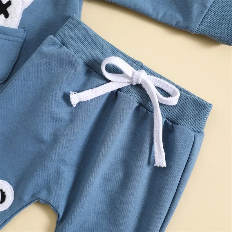 Ma&baby 0-3 éves újszülött kisgyermek kisgyermek kislány fiú ruhakészletek hosszú ujjú medve pulóver felsők nadrágok őszi tavaszi ruhák