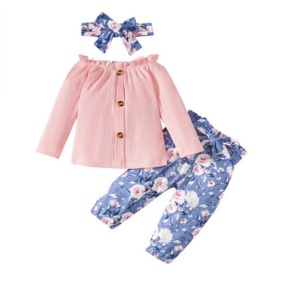 Tipegő baba lány tavaszi ruha szett őszi betűkkel nyomtatott hosszú ujjú kapucnis felső + virágmintás nadrág Újszülött ruházat