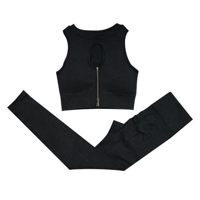 Bešavni set za jogu Rebrasta odjeća za vježbanje za žene Sportski grudnjak Kratke hlače s visokim strukom Kompleti tajica za jogu Odjeća za teretanu Sportska odijela