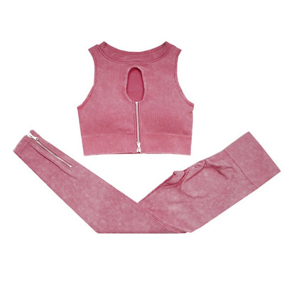 Bešavni set za jogu Rebrasta odjeća za vježbanje za žene Sportski grudnjak Kratke hlače s visokim strukom Kompleti tajica za jogu Odjeća za teretanu Sportska odijela