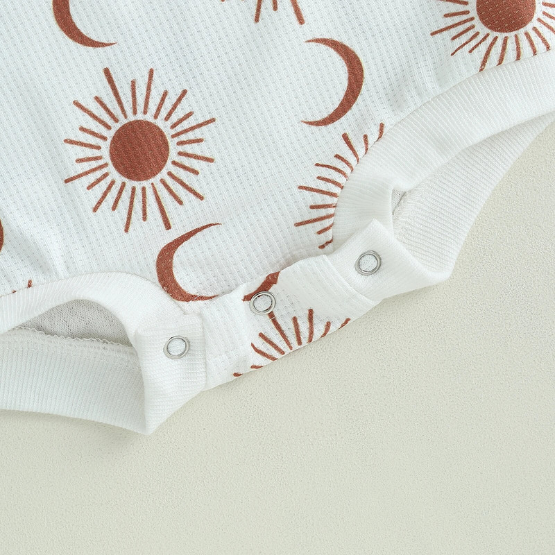 ma&baby 0-24M Νεογέννητο αγοράκι Κοριτσάκι Romper Νήπιο Βρεφικό μακρυμάνικο στάμπα φόρμα βάφλας Playsuit Φθινοπωρινά ανοιξιάτικα ρούχα