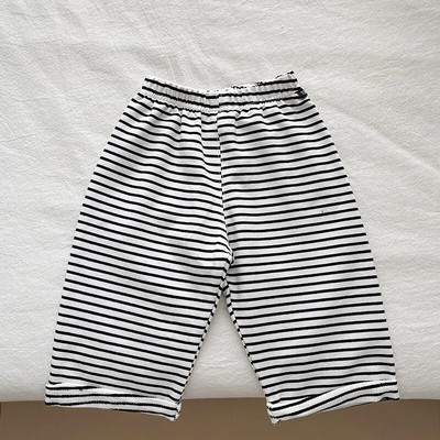Ikdienas zīdaiņu bikses ar apakšējo daļu kokvilnas elastīgās svītrainās bikses zīdaiņu apģērbi bērniem mazuļu zēnu meiteņu apģērbi