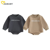 ma&baby 0-18M Νεογέννητο Βρέφος Αγοράκι Κοριτσάκι Romper Κέντημα Κέντημα Μακρυμάνικο Ολόσωμες φόρμες Φθινοπωρινή Άνοιξη Μικρά Ρούχα