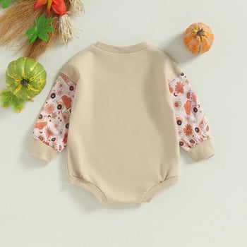 ma&baby 0-24M Halloween Baby Romper Νεογέννητο Βρέφος Μικρό παιδί Αγόρι Κοριτσάκι Γράμμα κολοκύθας στάμπα μακρυμάνικο Jumpsuit Ρούχα Playsuit