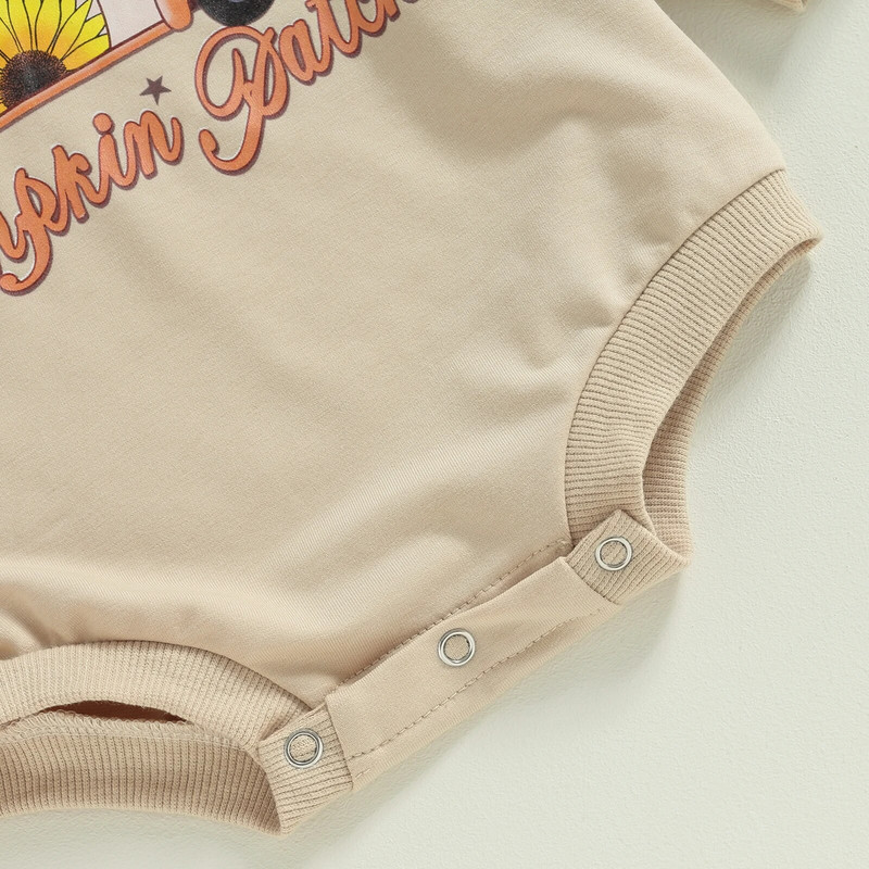 ma&baby 0-24M Halloween Baba Romper Újszülött Csecsemő Tipegő Fiú Lány Levél Töknyomat Hosszú ujjú Jumpsuit Playsuit Ruházat