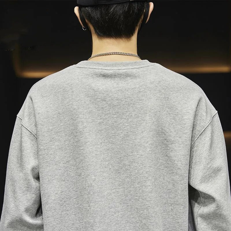 Vīriešu komplekti Rudens jauns ikdienas apdruka ar apaļu kakla izgriezumu, garām piedurknēm, topi Džemperis Harēma bikses Taisnas bikses Sporta divu gabalu uzvalks