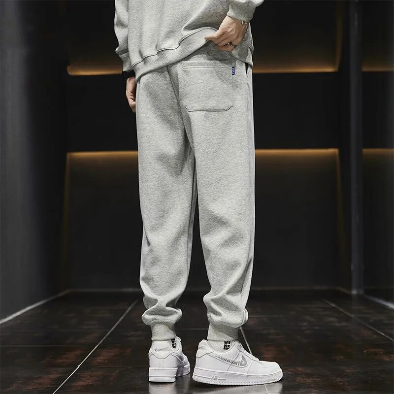 Vīriešu komplekti Rudens jauns ikdienas apdruka ar apaļu kakla izgriezumu, garām piedurknēm, topi Džemperis Harēma bikses Taisnas bikses Sporta divu gabalu uzvalks