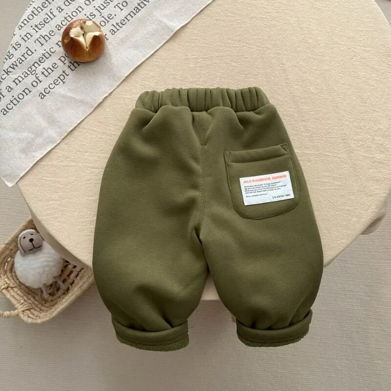 Ziemas bērnu bikses Maziem bērniem Meiteņu kažokādas odere Bikses Bieza Odere Siltas Zēnu Bikses