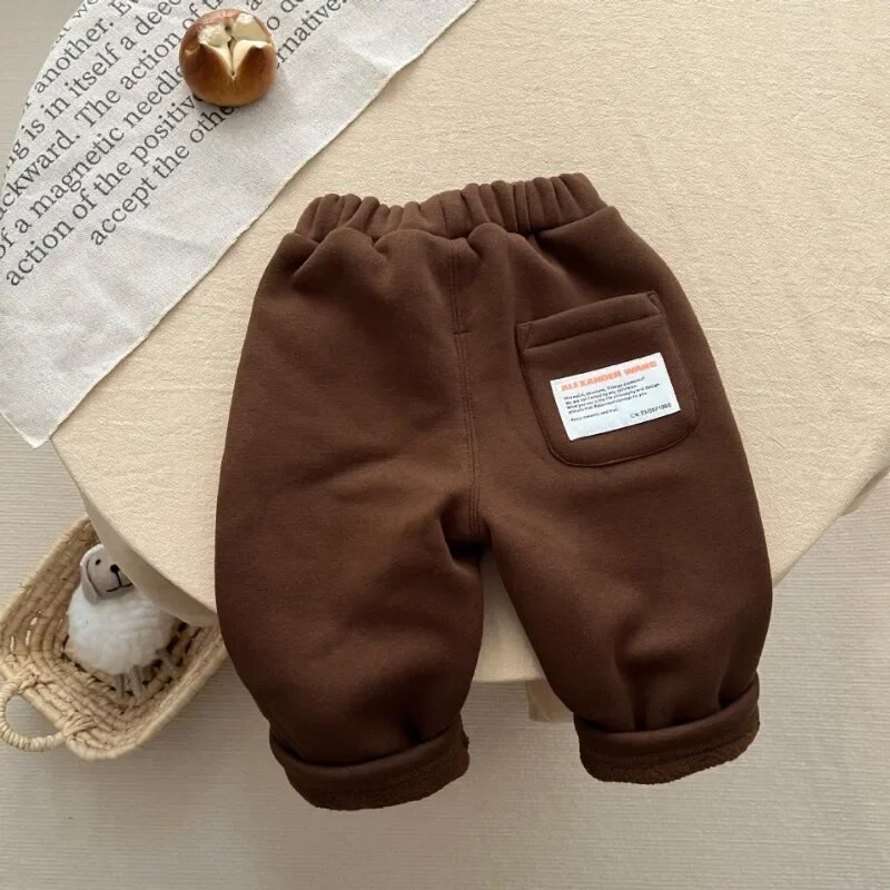 Ziemas bērnu bikses Maziem bērniem Meiteņu kažokādas odere Bikses Bieza Odere Siltas Zēnu Bikses