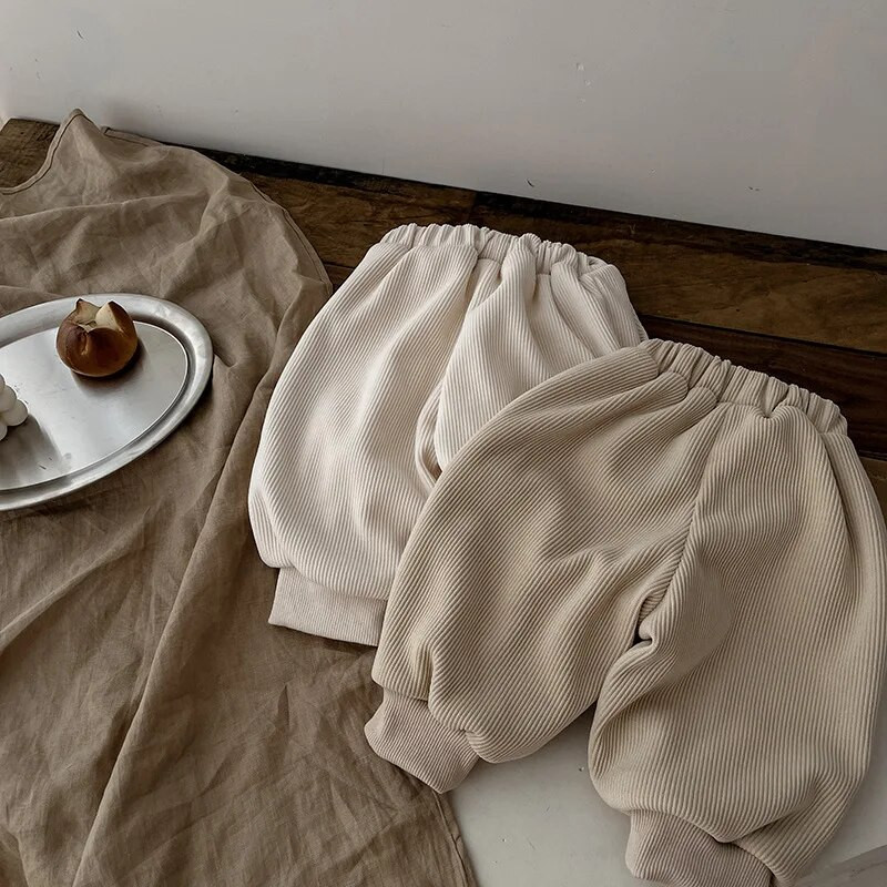 2023 Χειμερινό μωρό παντελόνι Γούνινη επένδυση χονδρό παντελόνι για αγόρια χαλαρό ζεστό παντελόνι για κορίτσια