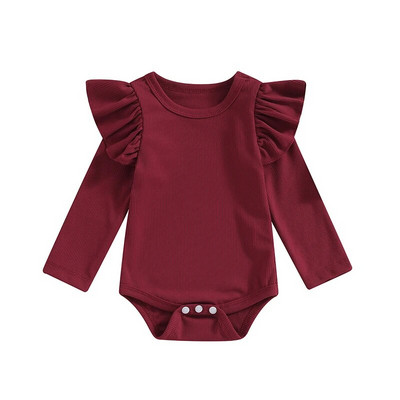 ma&baby 0–18 M Jaundzimušā zīdaiņa meiteņu bikses, adītas ar garām piedurknēm, volāniem, maziem bērniem rudens pavasara ikdienas apģērbs