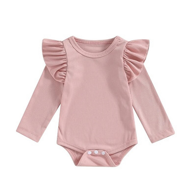 ma&baby 0–18 M Jaundzimušā zīdaiņa meiteņu bikses, adītas ar garām piedurknēm, volāniem, maziem bērniem rudens pavasara ikdienas apģērbs