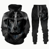 German Shepherd Νέο 3D τυπωμένο ανδρικό φούτερ με κουκούλα σετ ανδρικές/γυναικείες φόρμες αθλητικές και καθημερινές ανδρικές φόρμες unisex