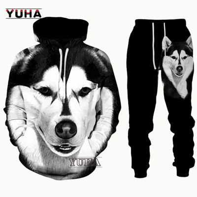 German Shepherd Νέο 3D τυπωμένο ανδρικό φούτερ με κουκούλα σετ ανδρικές/γυναικείες φόρμες αθλητικές και καθημερινές ανδρικές φόρμες unisex