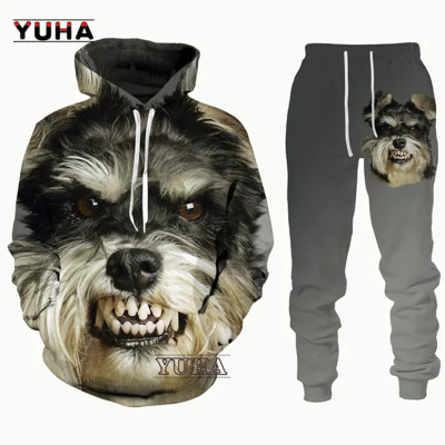 German Shepherd Νέο 3D τυπωμένο ανδρικό φούτερ με κουκούλα σετ ανδρικές/γυναικείες φόρμες αθλητικές και καθημερινές ανδρικές φόρμες unisex