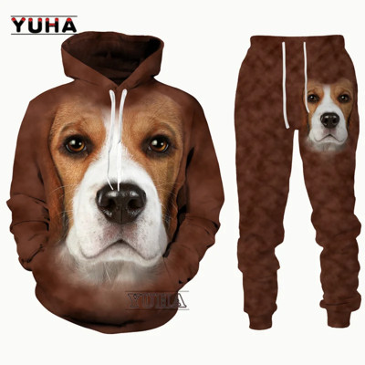 German Shepherd Νέο 3D τυπωμένο ανδρικό φούτερ με κουκούλα σετ ανδρικές/γυναικείες φόρμες αθλητικές και καθημερινές ανδρικές φόρμες unisex