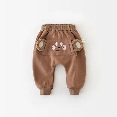 Téli gyereknadrágok Rajzfilm Bélés Szőrme Tipegő Fiúk Nadrágok Lányok Vastag Meleg Alkalmi nadrágok