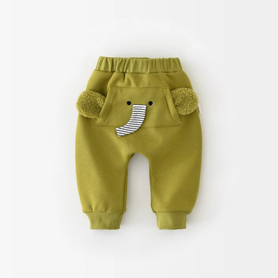 Téli gyereknadrágok Rajzfilm Bélés Szőrme Tipegő Fiúk Nadrágok Lányok Vastag Meleg Alkalmi nadrágok