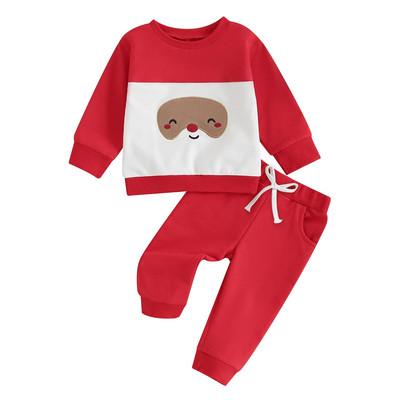 ma&baby 0-3G Ziemassvētki jaundzimušais zīdainis Toddler Meitene Zēns Drēbju komplekti Briedis Ziemassvētku vecītis ar garām piedurknēm Topi Bikses Ziemassvētku kostīmi