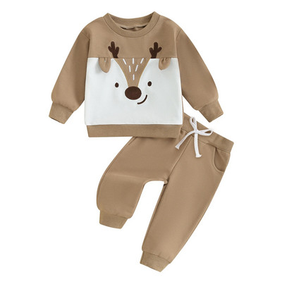 ma&baby 0-3G Ziemassvētki jaundzimušais zīdainis Toddler Meitene Zēns Drēbju komplekti Briedis Ziemassvētku vecītis ar garām piedurknēm Topi Bikses Ziemassvētku kostīmi