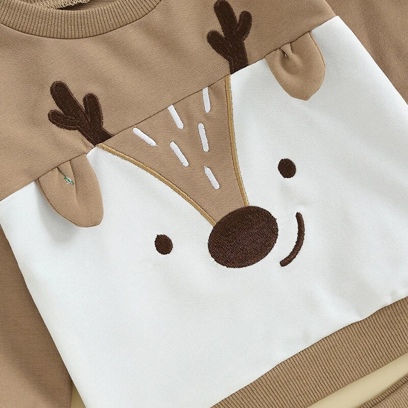 ma&baby 0-3G Ziemassvētki jaundzimušais zīdainis Toddler Meitene Zēns Drēbju komplekti Briedis Ziemassvētku vecītis ar garām piedurknēm Topi Bikses Ziemassvētku kostīmi