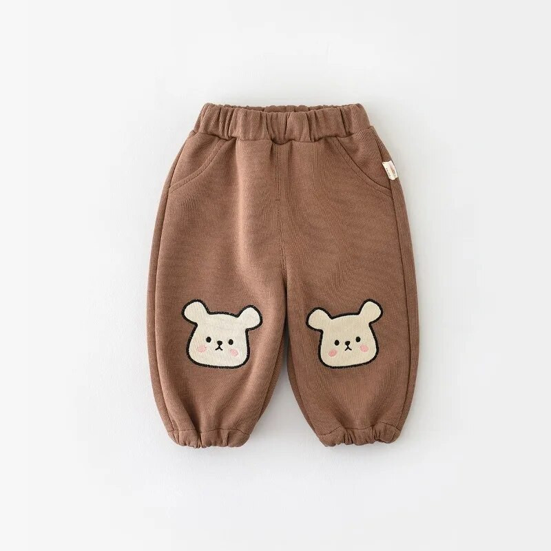 2023-as őszi baba uniszex melegítőnadrág karikatúra medve hímzés kisgyermek lányok alkalmi nadrág fiú sport nadrág