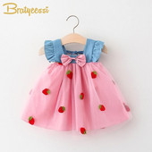 Printsessi beebi suvekleit väikelapse maasikas kirss armas beebitüdruku riided laste kleidid tüdrukutele sünnipäevapeokleit