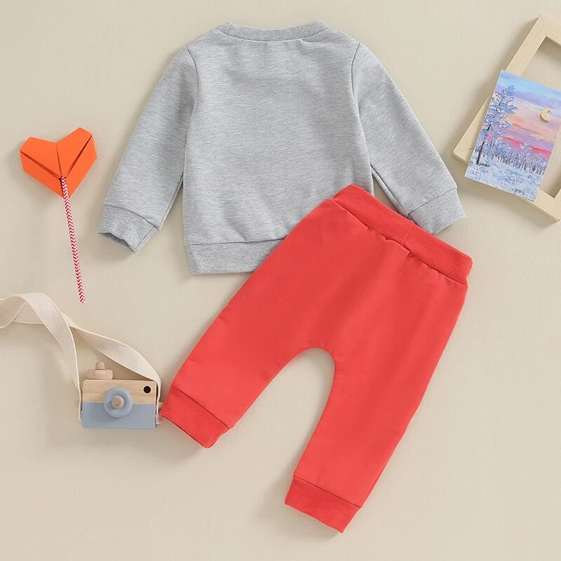 ma&baby 0-3G Valentīna diena Jaundzimušais Zēns Zēns Meiteņu Drēbju Komplekti Sirds apdruka ar garām piedurknēm Topi Bikses Tērpi