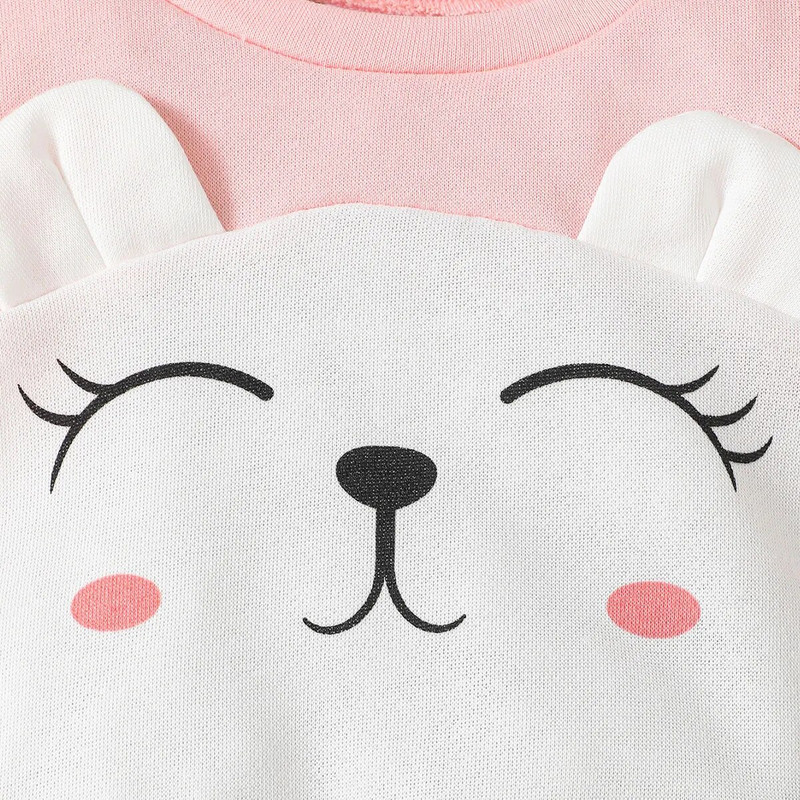 Ziemas rudens ikdienišķs jauns zīdaiņu meiteņu tērps apģērbs Modes dzīvnieku apdruka ar garām piedurknēm sporta kreklu topi Elastīgas bikses tērpi