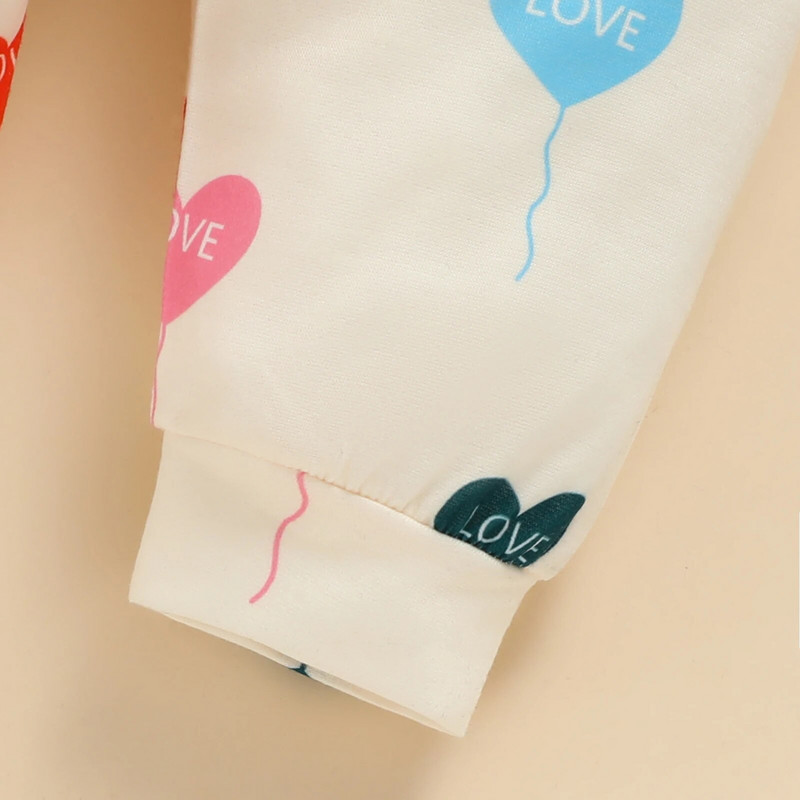 ma&baby 3-24M Ημέρα του Αγίου Βαλεντίνου Νεογέννητο Βρέφος Νήπιο Βρέφος Κοριτσάκι Σετ Ρούχα για αγόρια Καρδιά στάμπα μακρυμάνικο παντελόνι D01