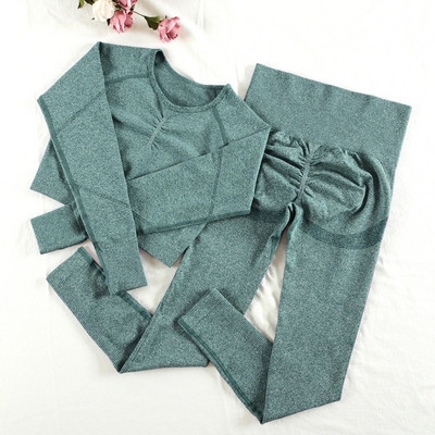 CHRLEISURE Σετ δύο τεμαχίων Αθλητικές φόρμες Γυναικείες φόρμες Αθλητισμός χωρίς ραφή Σετ γιόγκα Fitness Ψηλόμεση Αθλητικά Γυναικεία