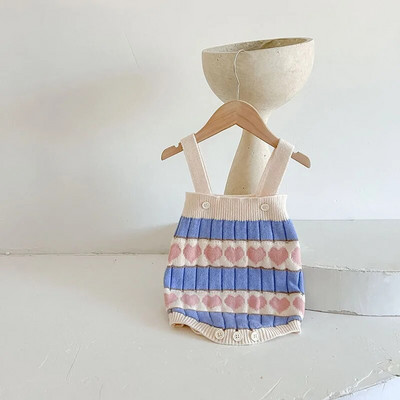 MILANCEL Φθινοπωρινό σετ βρεφικών πουλόβερ Βρεφικά κοριτσίστικα πλεκτά καρδιές μακρυμάνικο πουλόβερ και ζαρτιέρες βρεφικά ρούχα