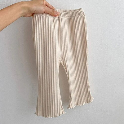 Μικρό μωρό κοριτσάκι Παντελόνι μονόχρωμο Άνοιξη φθινόπωρο Βρεφικό παντελόνι για κοριτσάκια Παντελόνι καμπάνα με ελαστική μέση Βρεφικά κοριτσίστικα κολάν