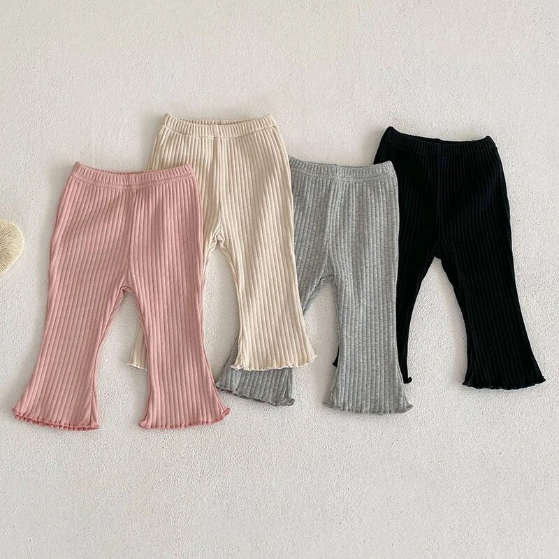 Μικρό μωρό κοριτσάκι Παντελόνι μονόχρωμο Άνοιξη φθινόπωρο Βρεφικό παντελόνι για κοριτσάκια Παντελόνι καμπάνα με ελαστική μέση Βρεφικά κοριτσίστικα κολάν