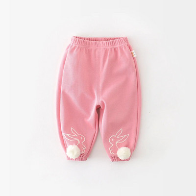 Baby Girls Bunny Hairball Sporta bikses Toddler Kids Mīkstas brīvas sporta bikses